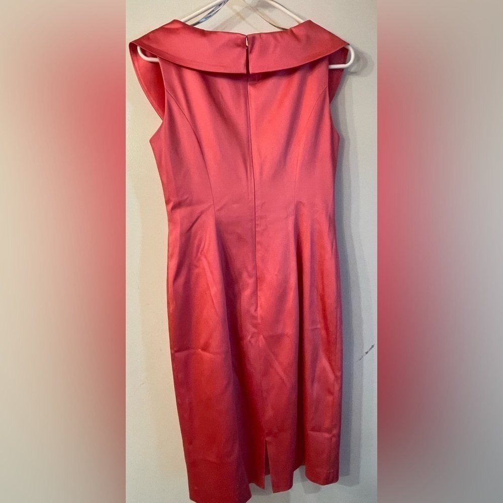 Kay Unger portrait collar stretch satin sheath dress - Picture 3 of 5